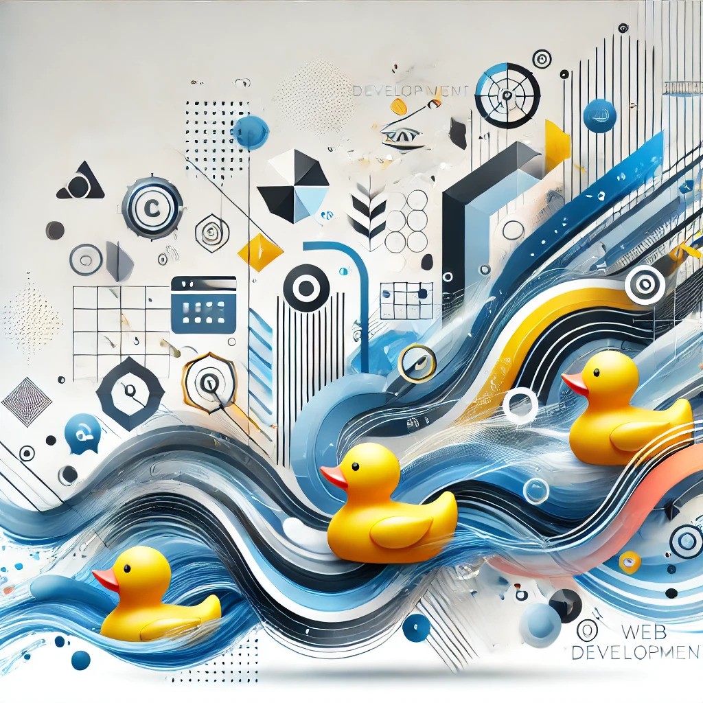 Developer photo with code overlay